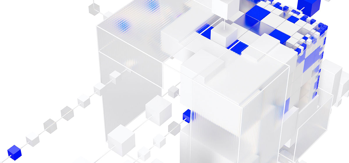 Abstract illustration of connected, intelligent, and autonomous digital operations for oil and gas.